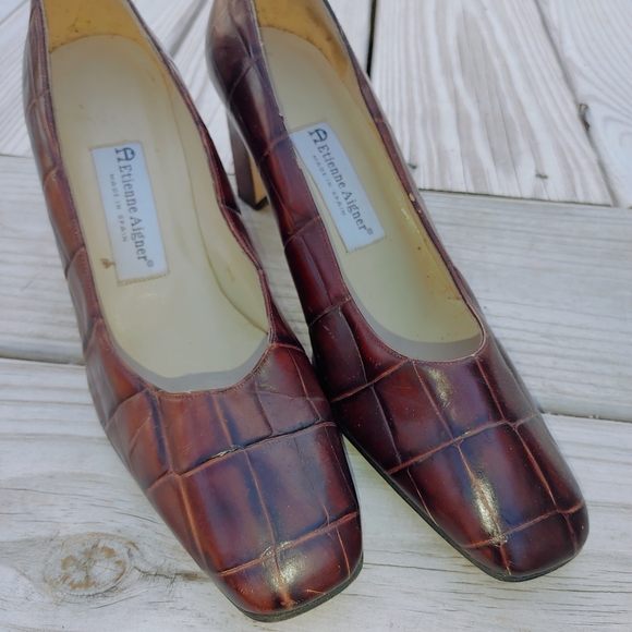 Womens Authenic Crocodile Leather Heels SZ 8N - Picture 3 of 4